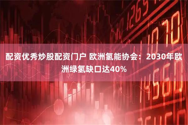 配资优秀炒股配资门户 欧洲氢能协会：2030年欧洲绿氢缺口达40%